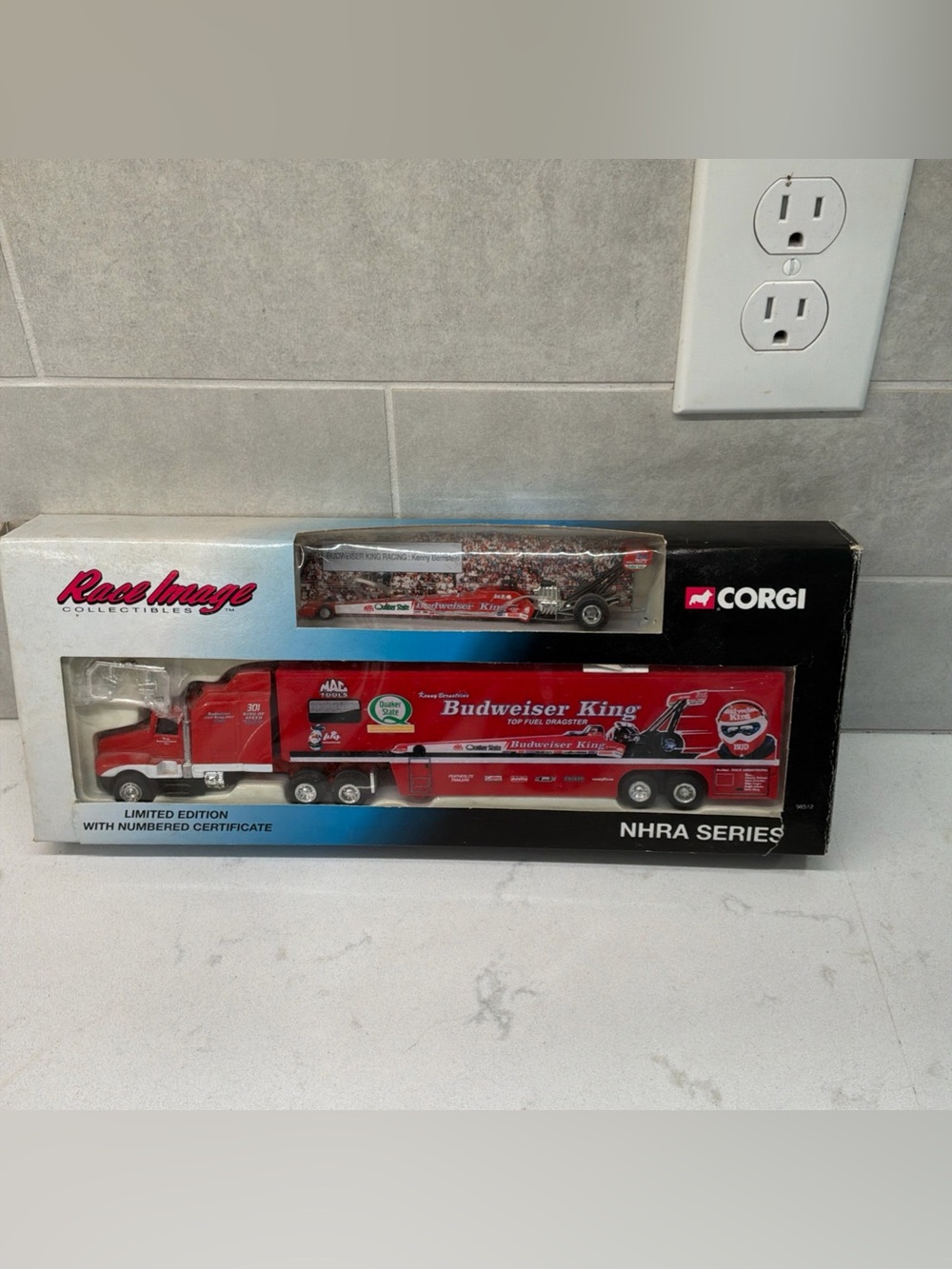 Corgi Race Image Kenny Bernstein NHRA Budweiser Transporter and Dragster